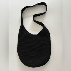Black Crochet Hobo Shoulder Bag, 60/40 Cotton/Olefin, inside zip pocket. $25.